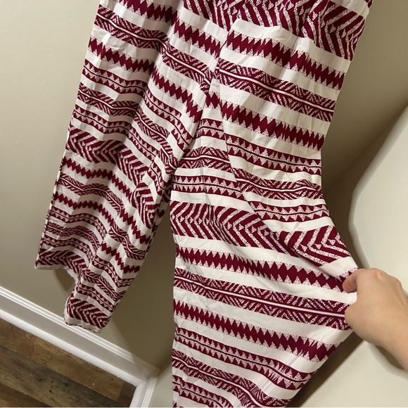 Emery Rose 1XL burgundy & white jumpsuit with pockets, NWT - Picture 3 of 7